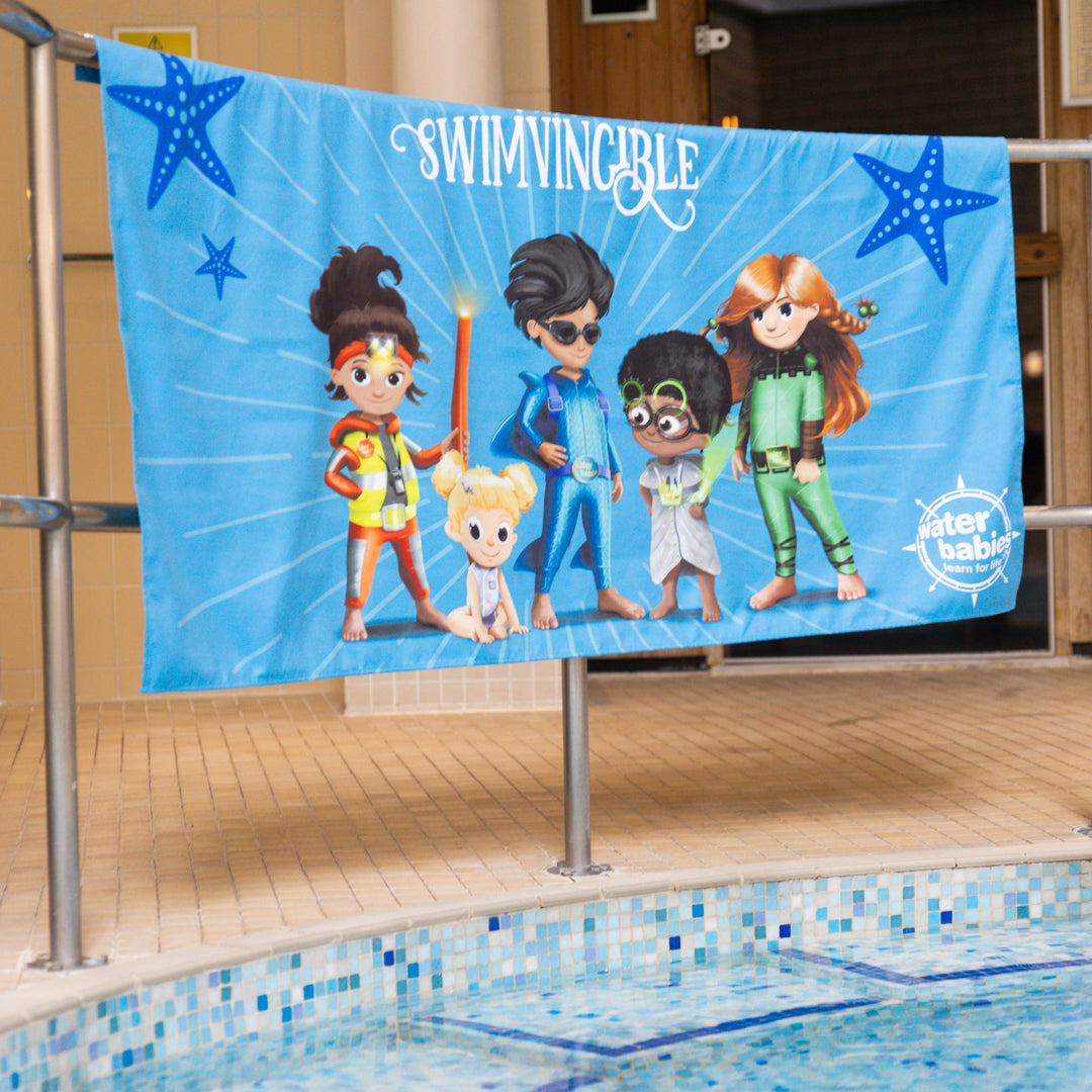 Water Babies x Dock & Bay I Am Swimvincible Pool & Beach Towel (160x90cm)