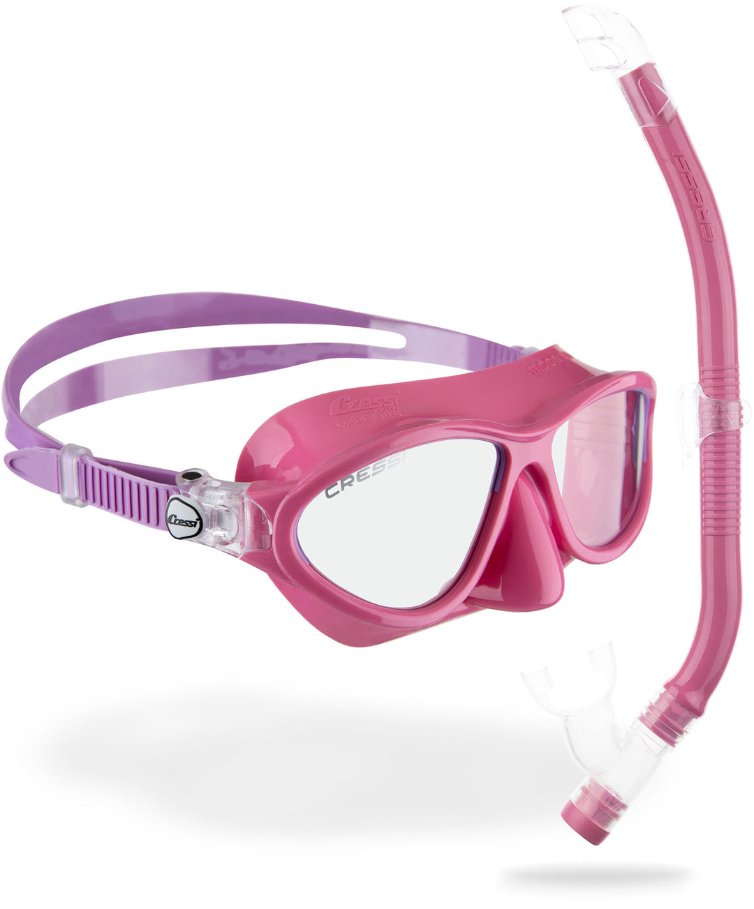 Swim mask and snorkel in pink and lilac