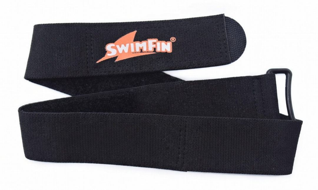 Black swim fin strap with &