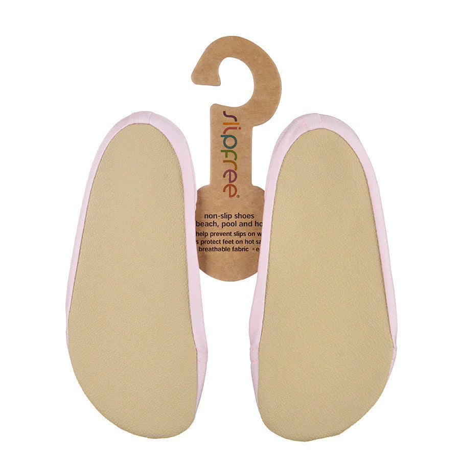 Pale pink non-slip shoes for beach, pool and home. Back.