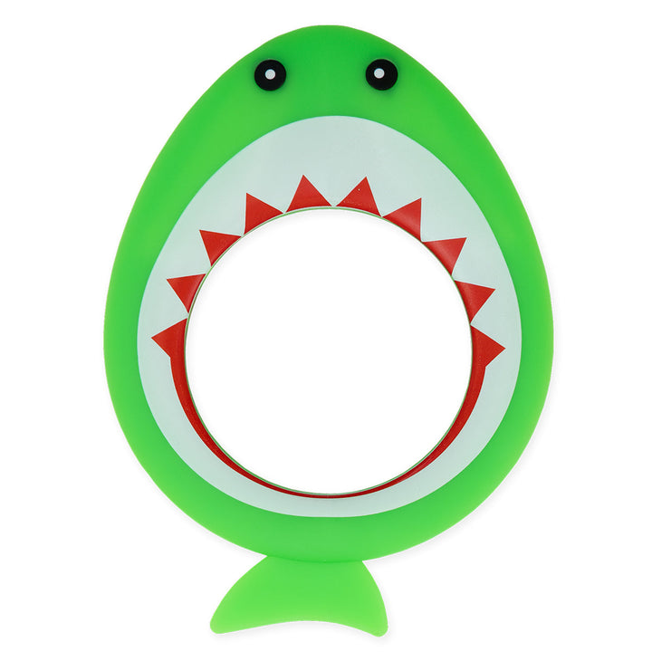 Flat lay image of lime shark dive ring