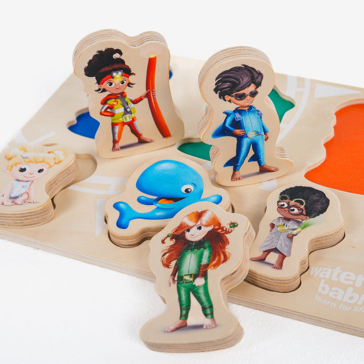 Water Babies Swimvincibles Chunky Wooden Puzzle (6 Pieces)