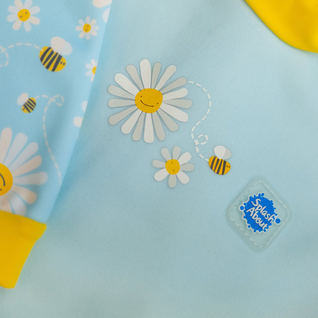 Close up of daisies themed print.