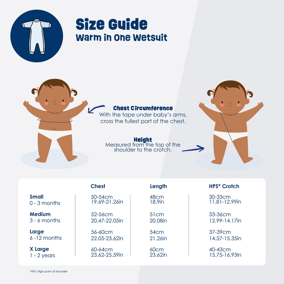 Warm in One size chart.