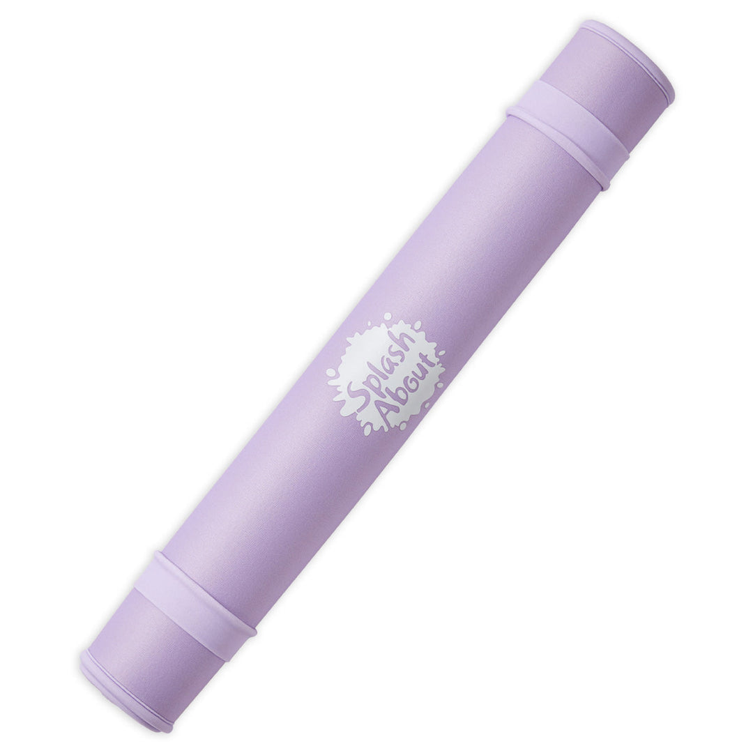 Lilac neoprene changing mat, rolled up