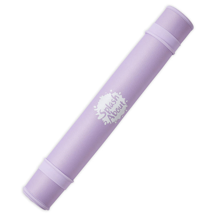 Lilac neoprene changing mat, rolled up