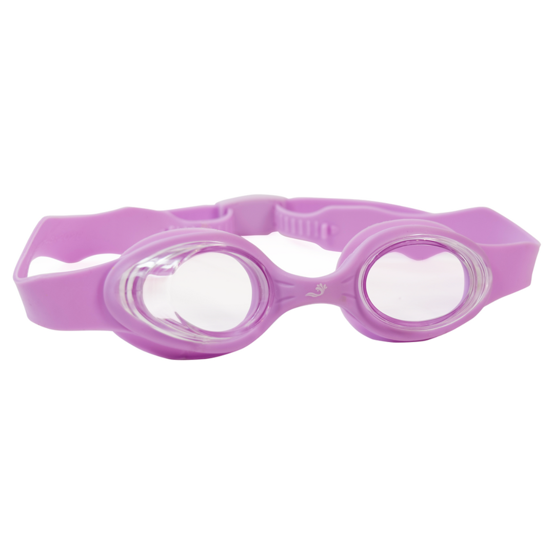 Lilac swim goggles, side view