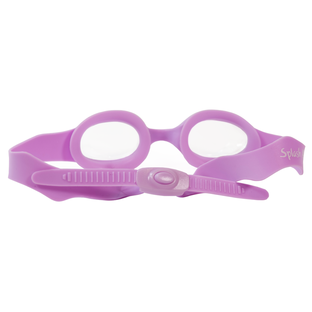 Lilac swim goggles, back view