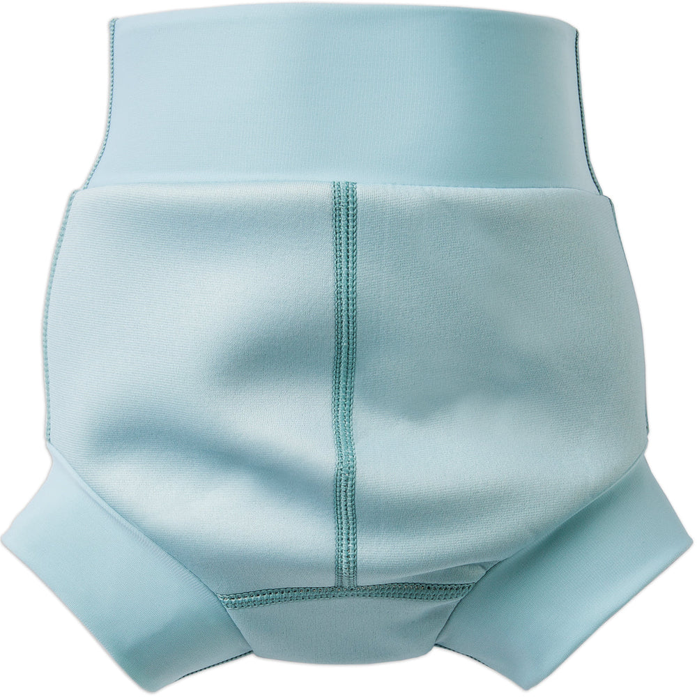 Neoprene swim nappy, in pistachio colour. Back.