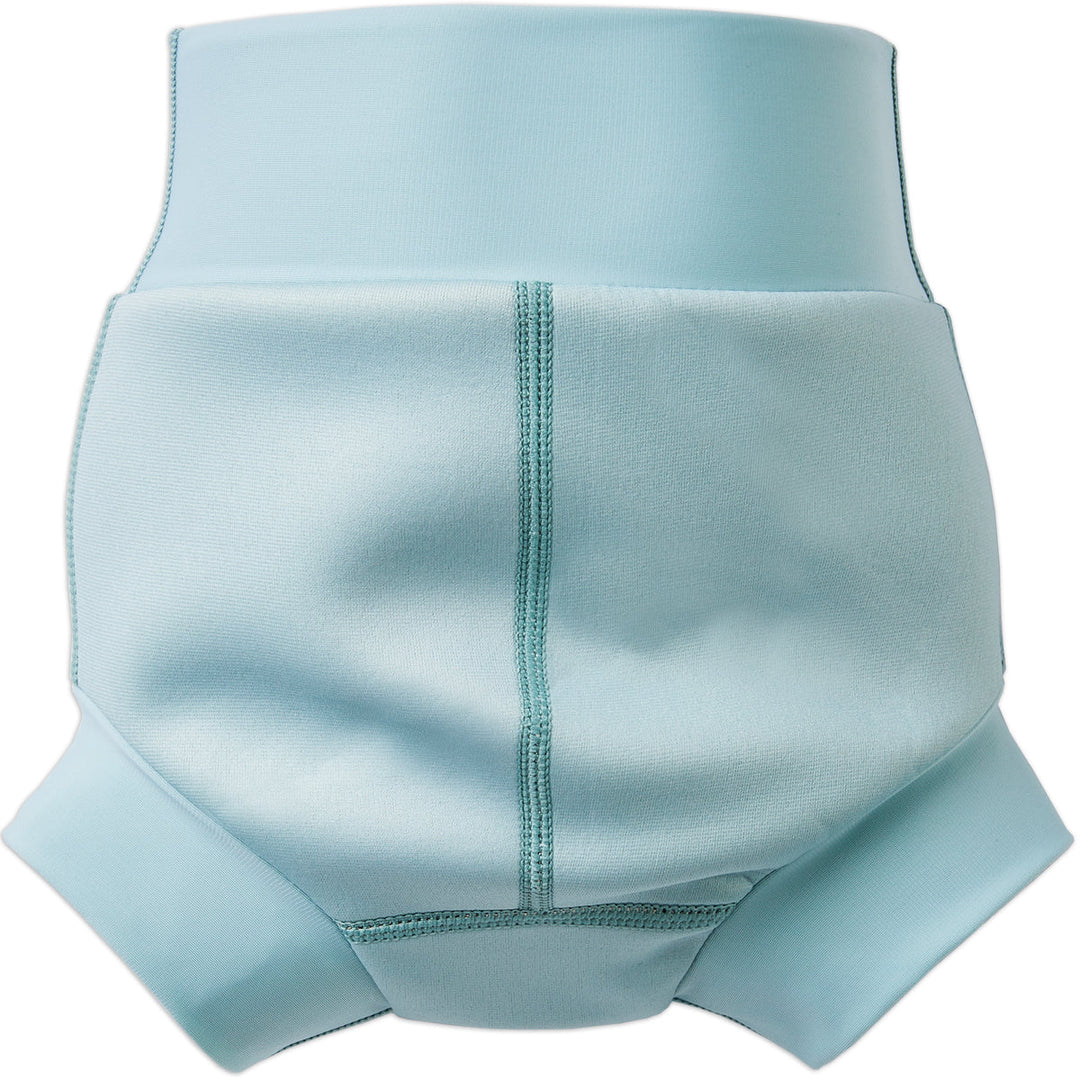 Neoprene swim nappy, in pistachio colour. Back.