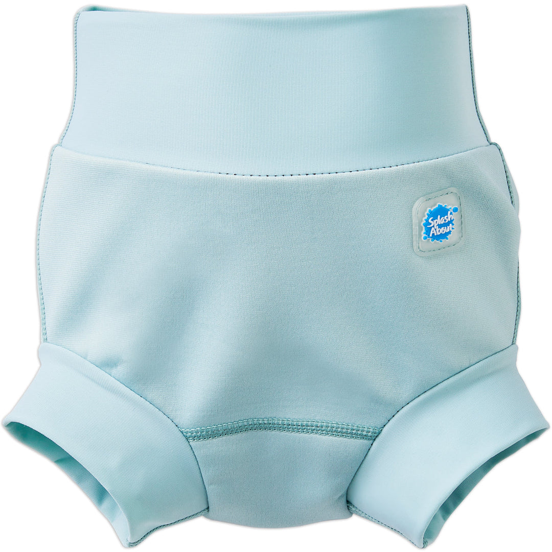Neoprene swim nappy, in pistachio colour. Front.