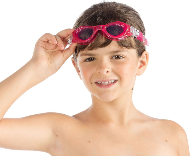 Little one wearing swimming goggles