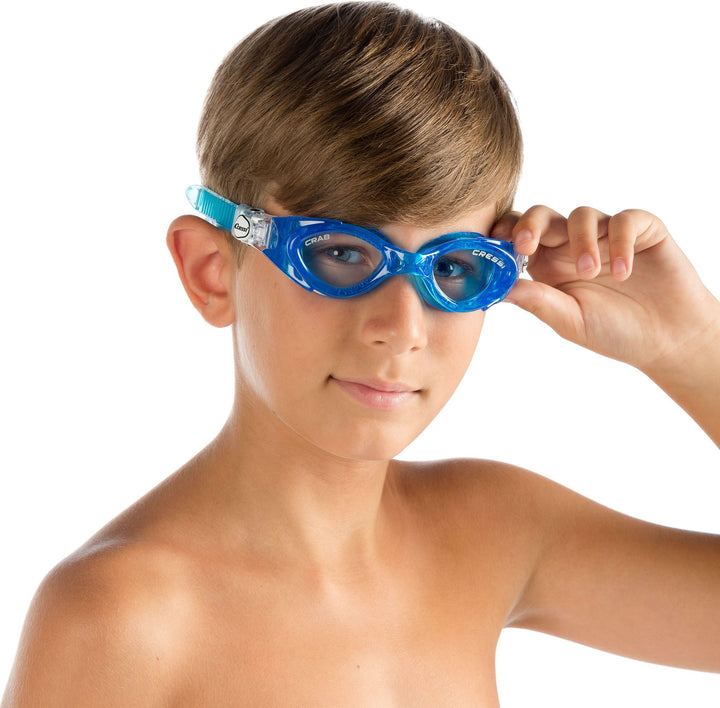 Little one wearing swimming goggles