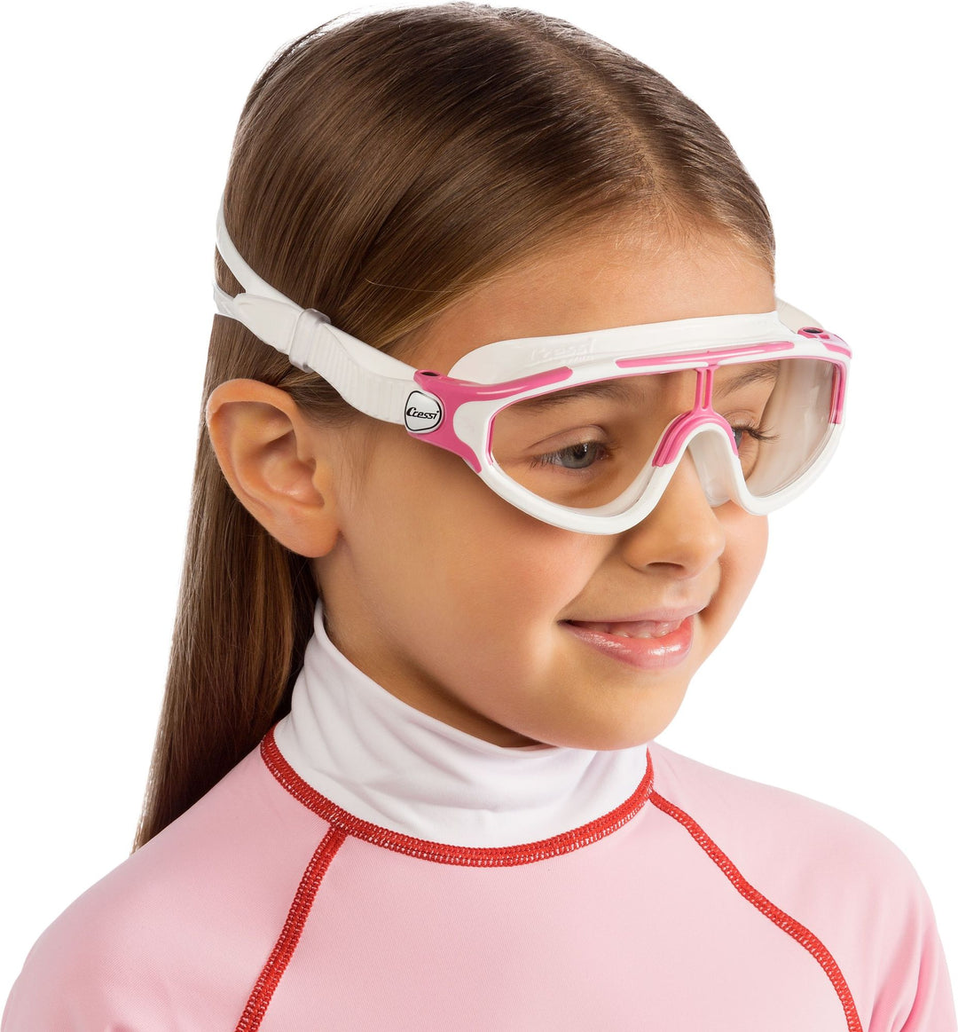 Little one wearing swimming goggles