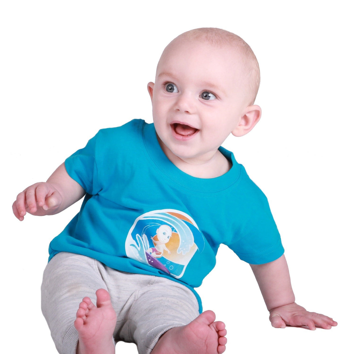 Water Babies Surfing Blue T-Shirt