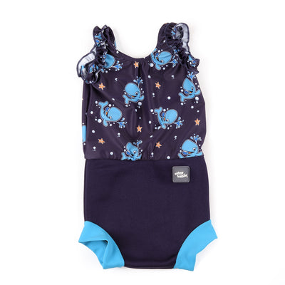 Baby swimming costume in blue Bubba the Whale print