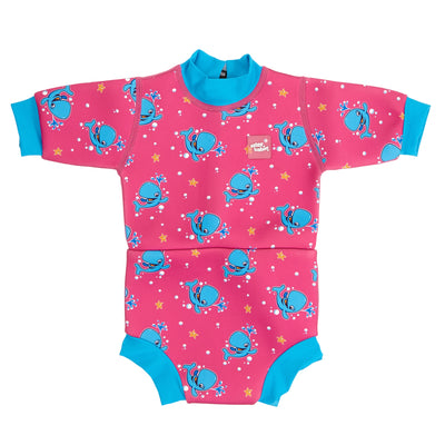 Baby swim nappy wetsuit in pink Bubba the Whale print