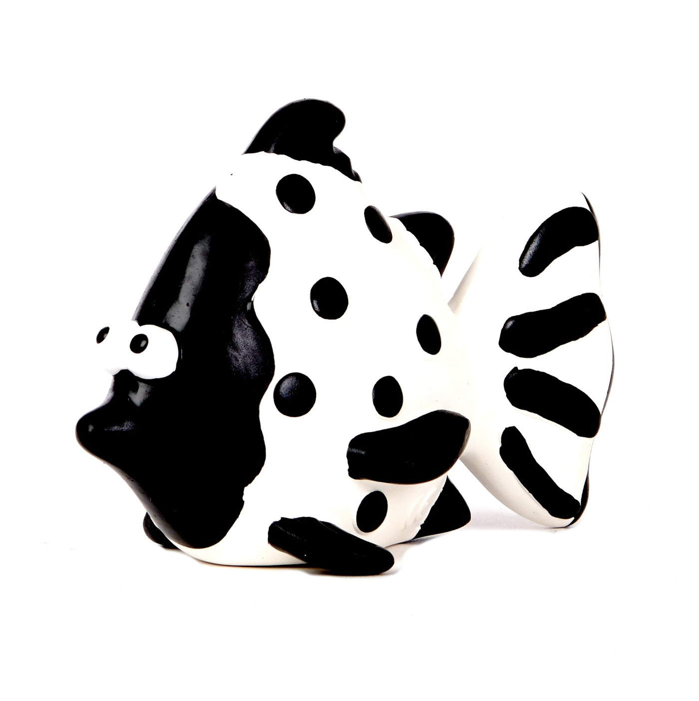 Black and white fish bath and teething toy