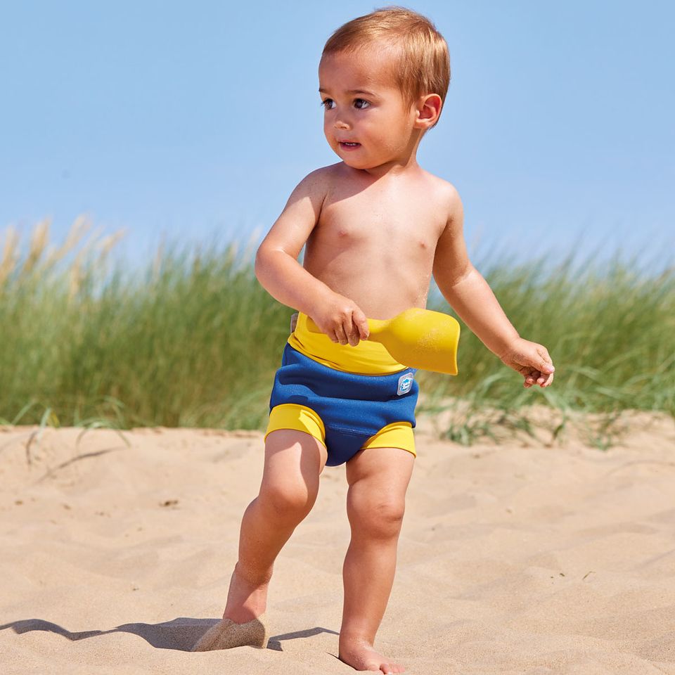 Navy & Yellow Happy Nappy DUO