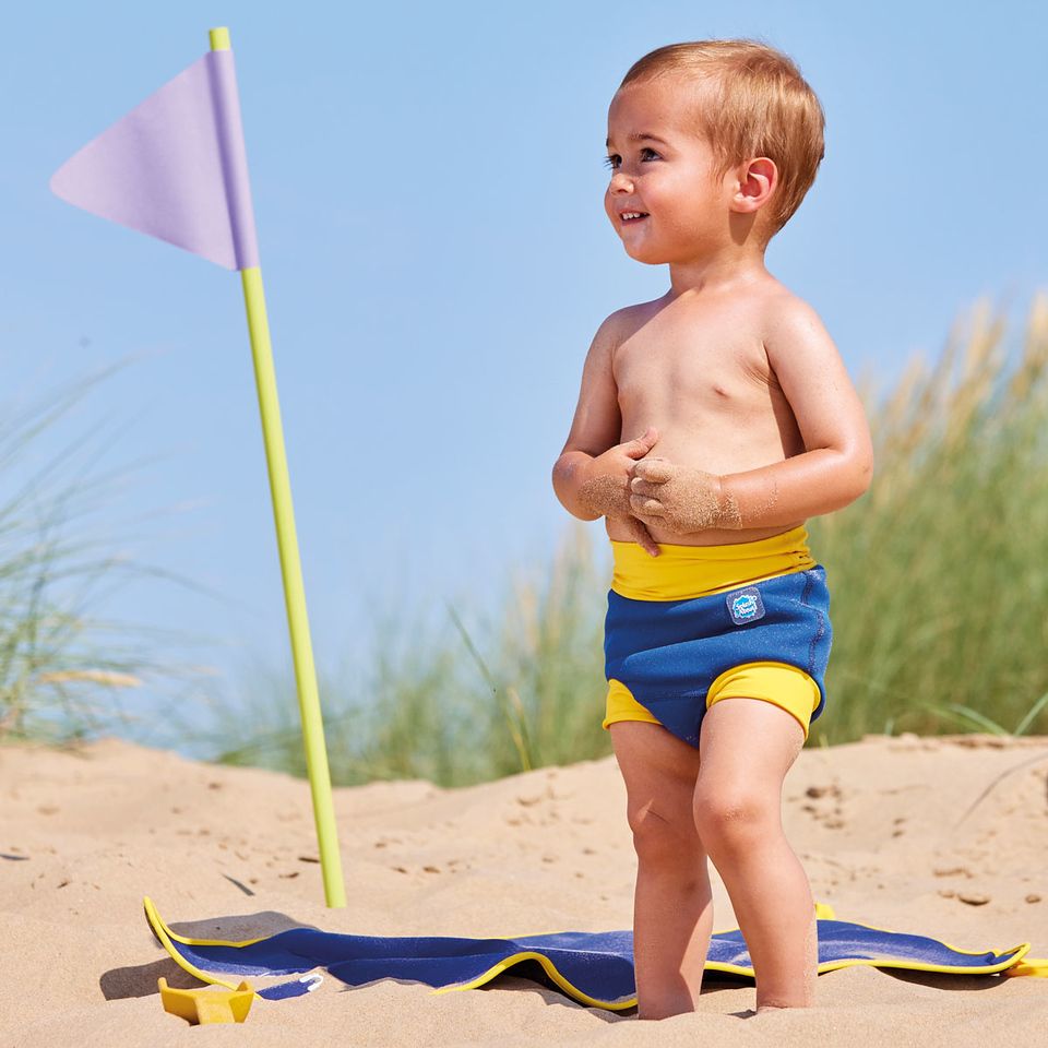 Navy & Yellow Happy Nappy DUO