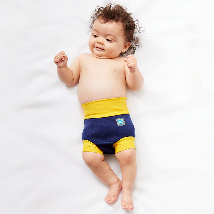 Navy & Yellow Happy Nappy