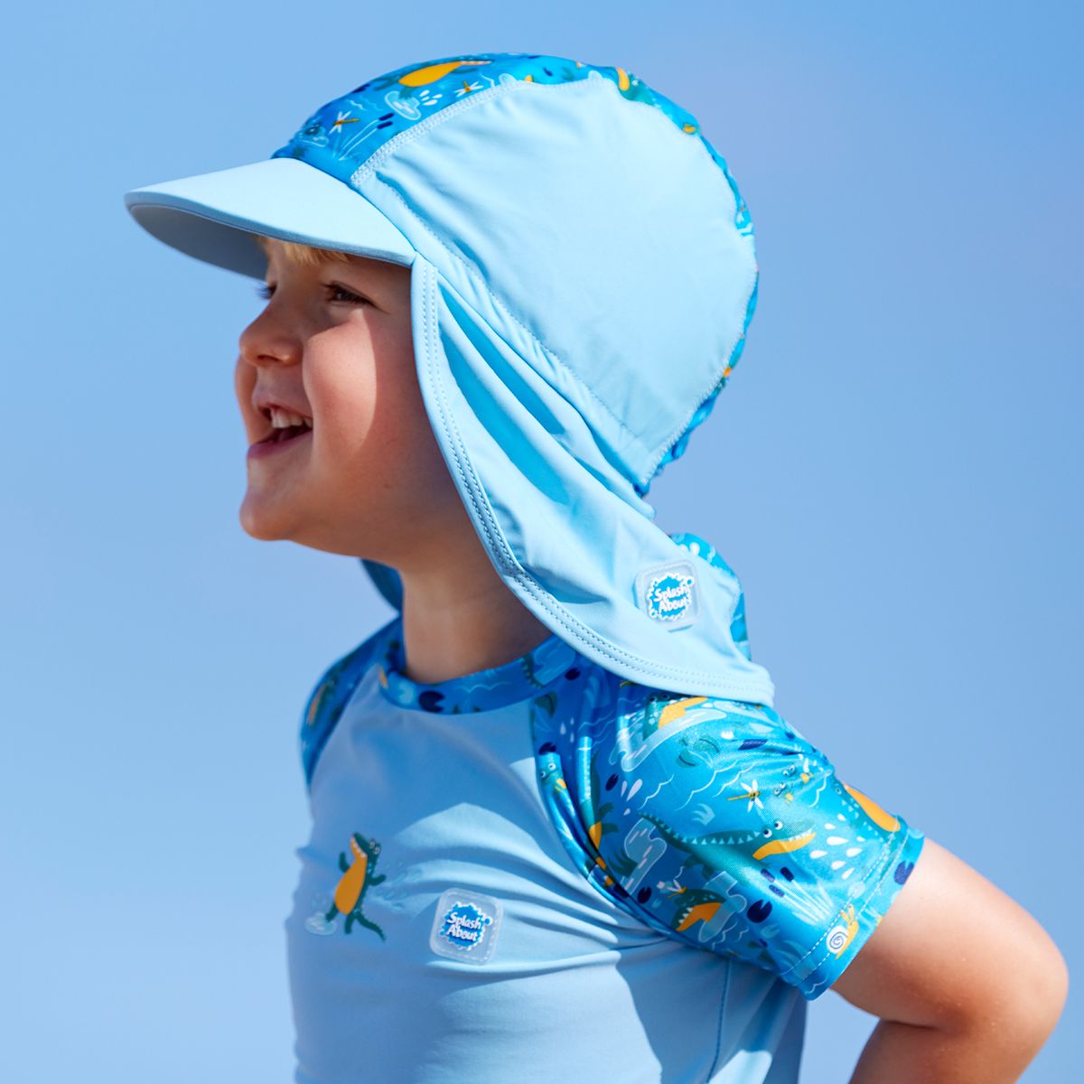 Crocodile Swamp Legionnaire Sun Hat Baby Toddler Swimwear Water Babies