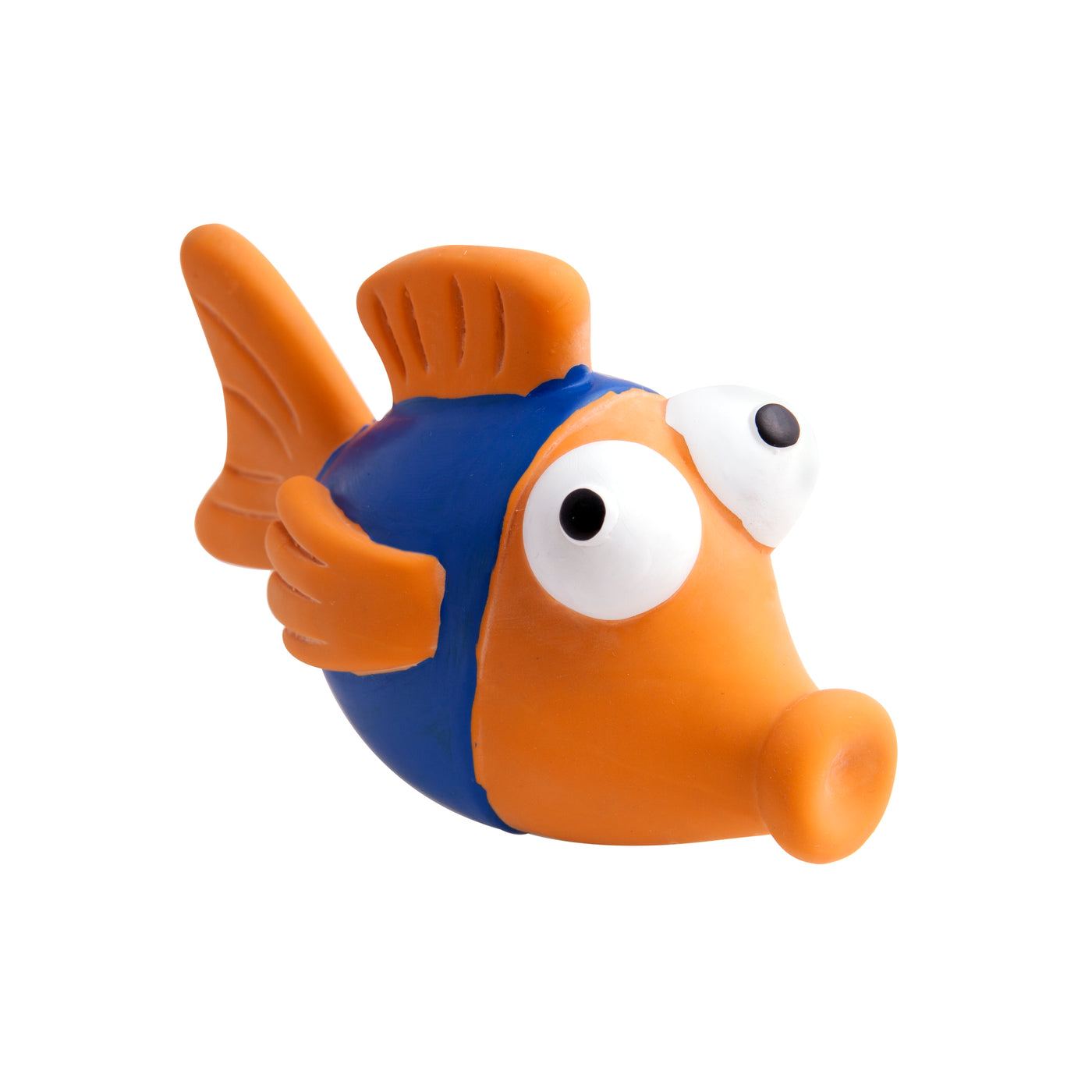 Orange and blue fish bath and teething toy
