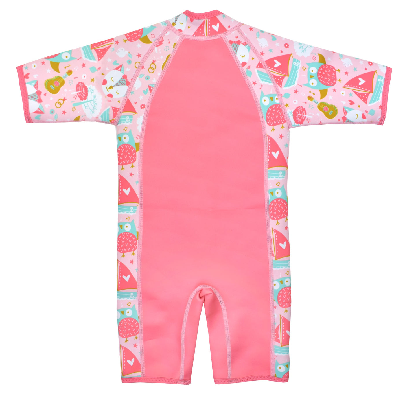 Kids shorty wetsuit in pink Owl and Pussycat print