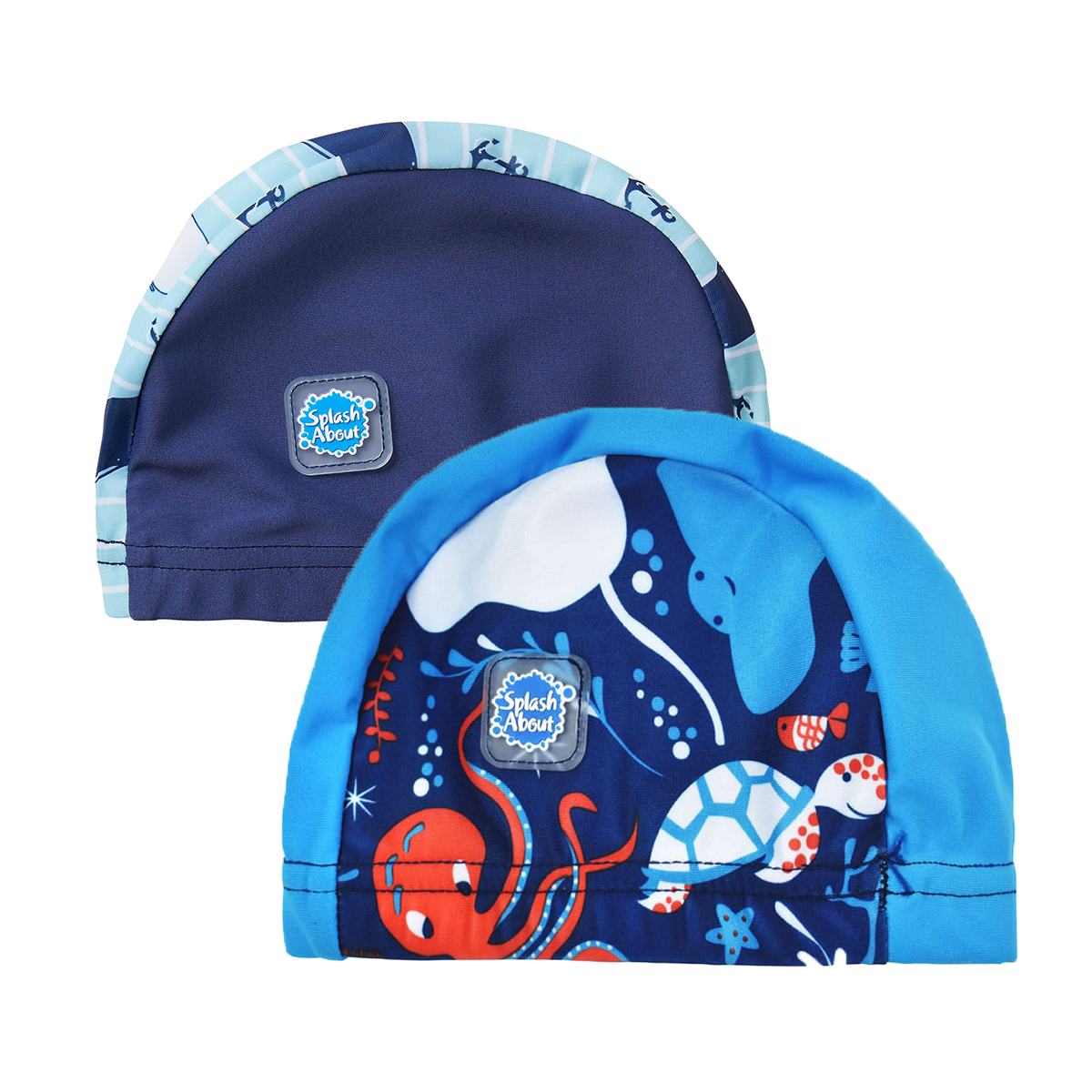 Pack of 2 swimming hats for babies and toddlers.