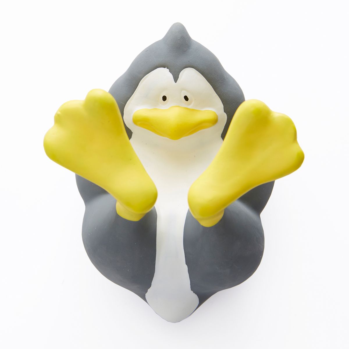 Penguin bath and pool toy, made from natural rubber. Can be used as a teether.