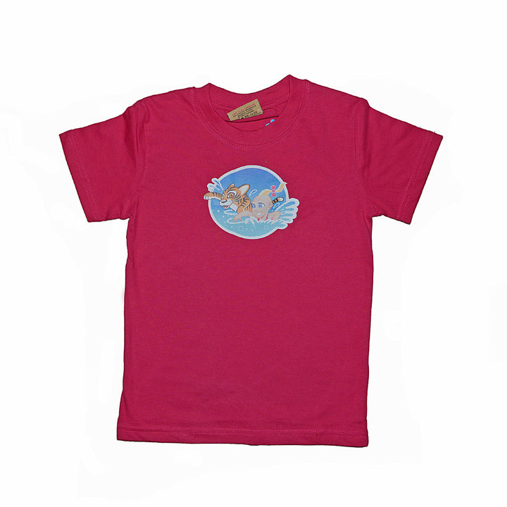 Water Babies Tiger Fuchsia Pink T-Shirt